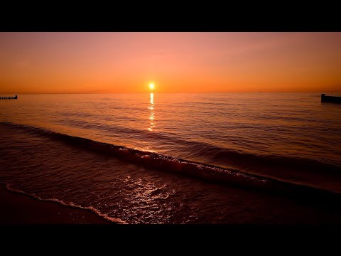 Golden Baltic Sunset with Gentle Ocean Waves | Relaxing 4K ASMR for Sleep & Meditation | 1H