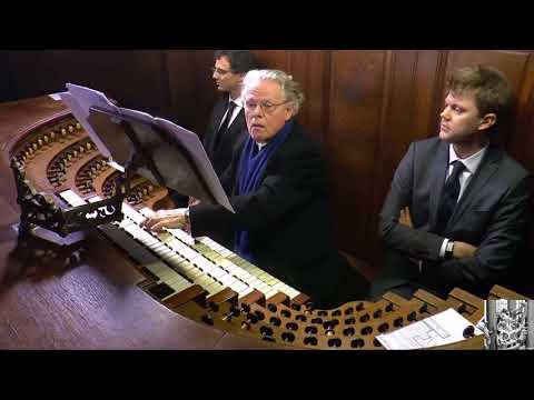 St-Sulpice organ, Daniel Roth plays JS Bach Largo, 2nd Sonata (LIVE 4 Feb 2018)