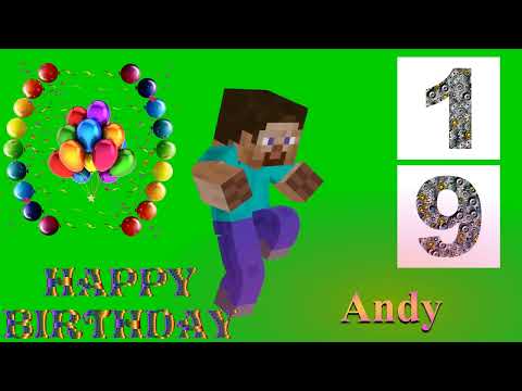 🎂 HAPPY 19th BIRTHDAY ANDY 🎈 (French Parisian Accent) - MUSICAL MINECRAFT ANIMATION -