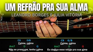 NÃO SE PREOCUPE, TENHA CALMA 🎶 Refrão Pra Sua Alma  - Leandro Borges | Aula de Violão Simplificada