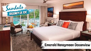 Emerald Honeymoon Oceanview (GO) | Sandals La Toc, St Lucia | Walkthrough Room Tour & Review 4K