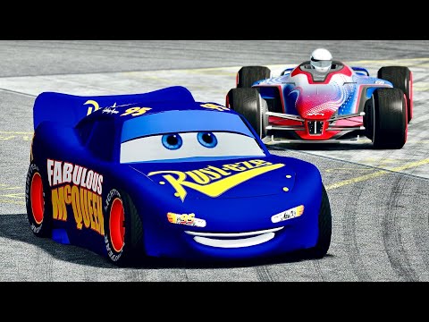 Fabulous Lightning McQueen vs Track Mania at Top Gear Track