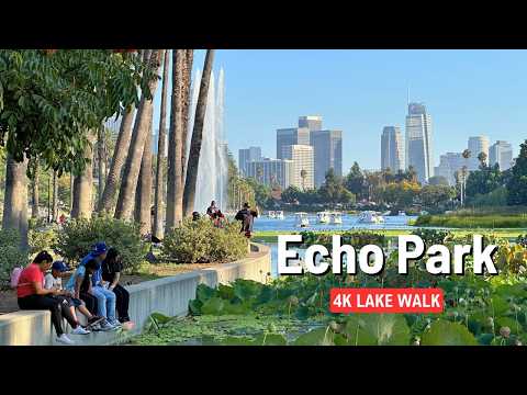 LOS ANGELES 🌴 Echo Park Lake 🇺🇸 Walk 4K September 2024