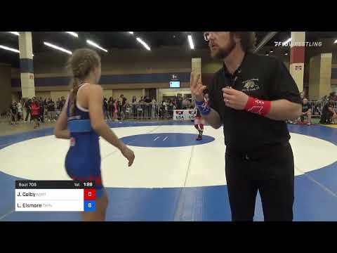 97 Lbs Round Of 16 - Jordynn Colby, North Pole Wrestling Club Vs Lauren Elsmore, Twin Cities Regio