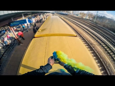 Insane TRAIN SURFING in BERLIN in 4K - Crazy Parkour Mission