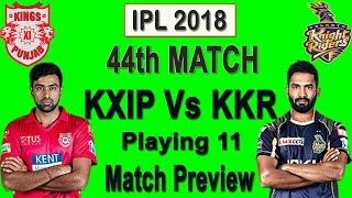 KXIP Vs KKR Match 44 IPL 2018 Possible Playing 11 | Head To Head