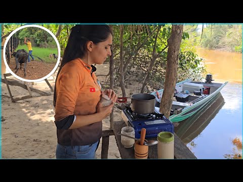 We slaughtered a heifer and then went straight to the river for fishing.