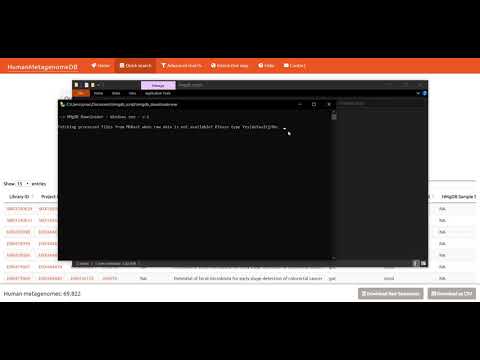 HumanMetagenomeDB: Raw Sequence Data Download on Windows