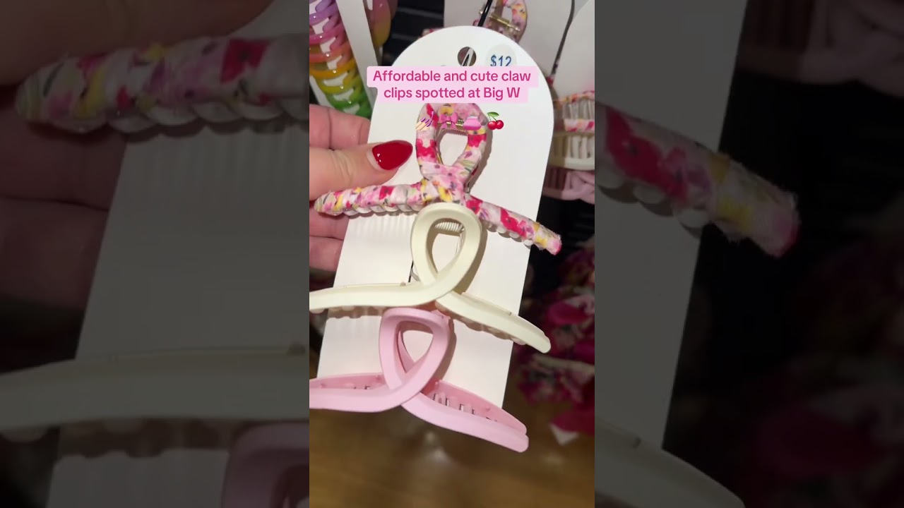 Cute and affordable claw clips at Big W 💕🍒 🎀 #bigw #clawclip #affordablehair #cutehairclips