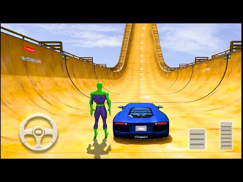 Superhero Car stunt Racing games - Superhero mega ramps