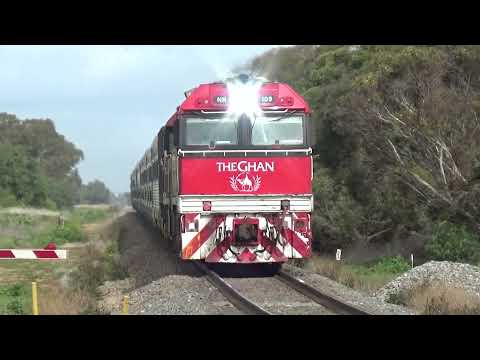 chasing the Ghan out of Adelaide (NR75)(NR109)