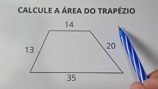 COMO CALCULAR ÁREA DESSE TRAPÉZIO? (MAIS DIFÍCIL DO QUE PARECE)