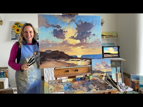 How to Paint a Big Sky Seascape Oil Painting of Cornwall