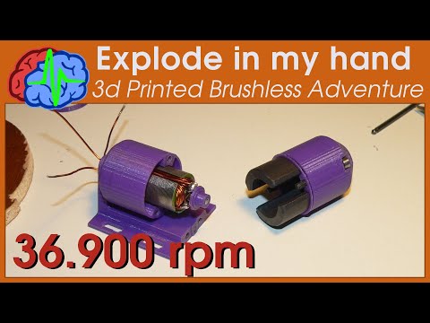 3d printed brushless motor  - 36900rpm and Explode in my hand