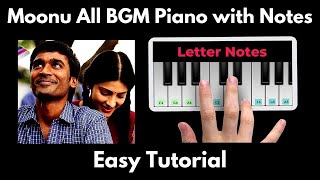 Moonu(3) all BGM Piano Tutorial with Notes  Anirud
