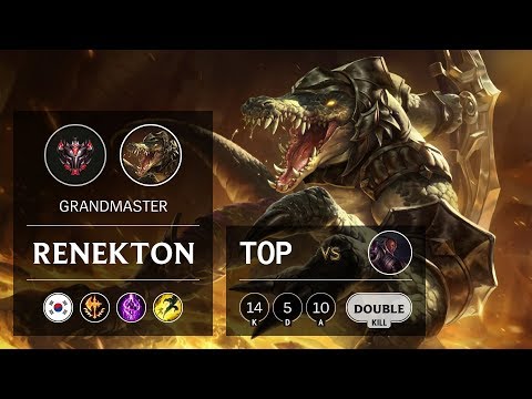 Renekton Top vs Lucian - KR Grandmaster Patch 9.23