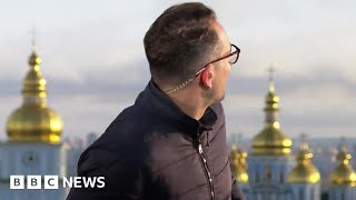 BBC reporter ducks as explosions rock Ukraines cap