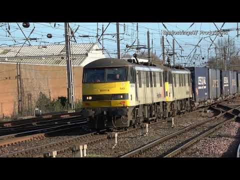 Freightliner Grey Class 90s ~ 90047 & 90048 4S44 Daventry to Coatbridge 25/03/2019