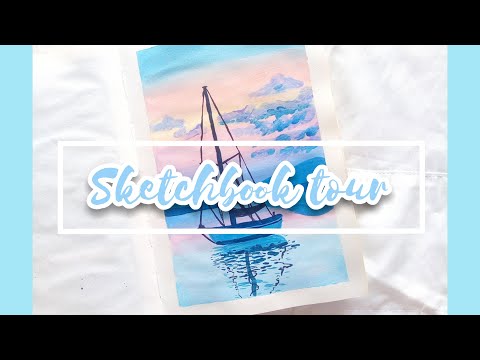 ✨100 paintings in 2 months (gouache sketchbook tour) ✨
