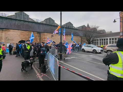 Police Mobilize as Scotland's anti immigration Protest Unfolds