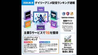 2026/09/18 - Daily SVOD Anime Ranking｜アニメ覇権を操る金曜日の仕掛け