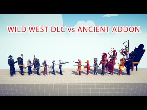 WILD WEST DLC TEAM vs ANCIENT ADDON TEAM - Totally Accurate Battle Simulator TABS