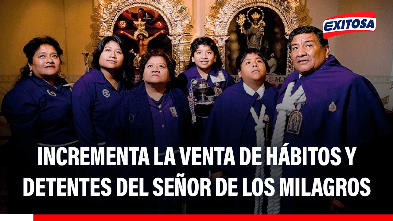 🔴🔵 Aumenta venta de hábitos y detentes para acompañar recorrido del Señor de los Milagros