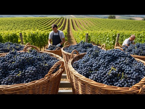 How Australian Farmers Harvest Grapes | Grape Harvesting and Processing | Agricultural Documentary