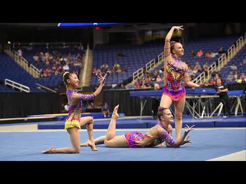 Isabel, Sasha and Caitlyn at 2018 USA Gymnastics Championships Senior Elite Trio