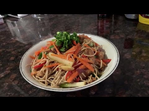 Pork and soba noodle Stir fry