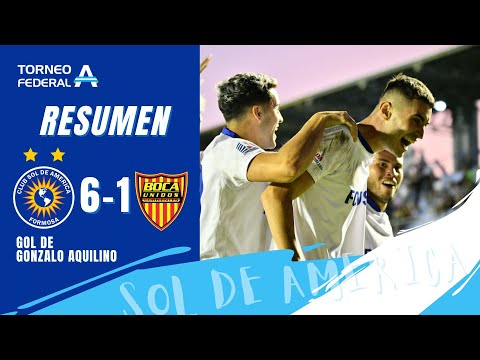 Sol de América 6-1 Boca Unidos. Gol de Gonzalo Aquilino