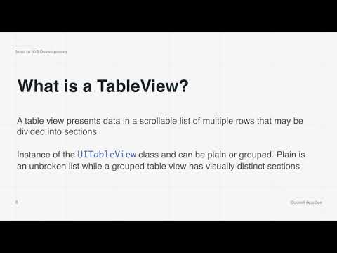 Intro to iOS Development: Lecture 4 - UITableViews