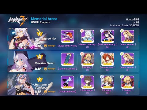 Honkai Impact 3 SEA Memorial Arena Master Homu | HOV,CH,HOS | score 31893