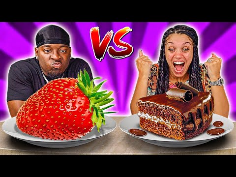 STRAWBERRY VS CHOCOLATE FOOD CHALLENGE