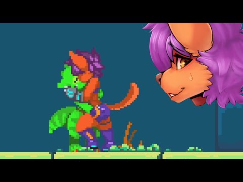 The Adventures of Kincaid - Furry Wolf girl attacked by slime and lizard monsters - Game Over - PC