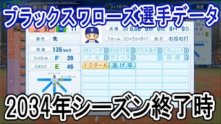 【パワプロ2020】ブラックスワローズ2034年シーズン終了時選手データ