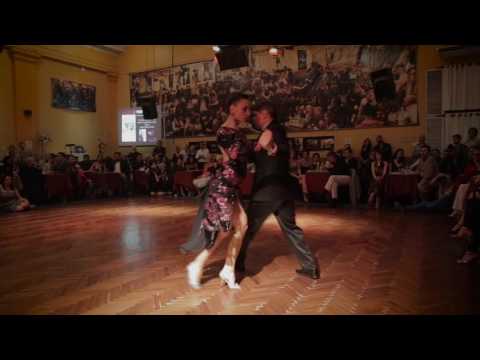  Adrian Veredice  and  Alejandra Hobert  are  dancing  at  Mujercitas Tango Fest  in  2016