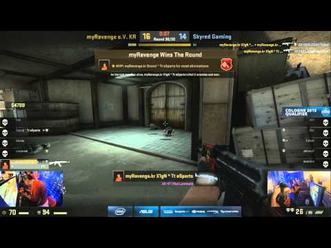 Great clutch during ESL Asian Qualifiers on Dust2 MyRevenge kr Vs SkyRed