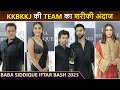 Salman Khan Shehnaaz Pooja Raghav Siddharth Full Cast Of KKBKKJ At Baba Siddique Iftar Bash 2023