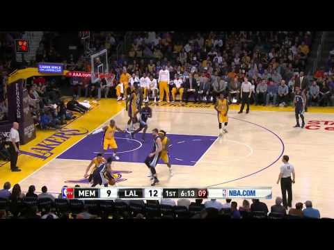 Ed Davis Back to block   Grizzlies vs Lakers   November 26, 2014   NBA 2014 15 Season
