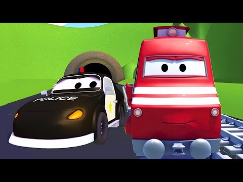 Tåget Troy och Mat stoppar en fortkörare I Bilköping | Bil- och lastbilsserier för barn