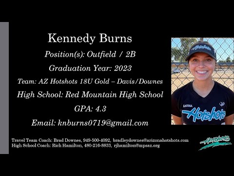 Kennedy Burns Softball Skills Video - 2023 Outfield 2B Slapper