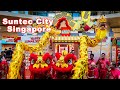 Auspicious Lion & Dragon Dance Performance, Chinese New Year. Lego Suntec City Singapore