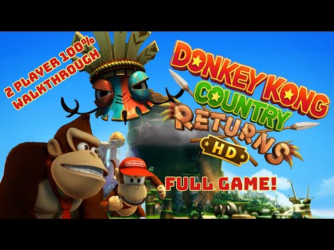 2 Player 100% Walkthrough: Donkey Kong Country Returns HD - The Complete Game (No Commentary)
