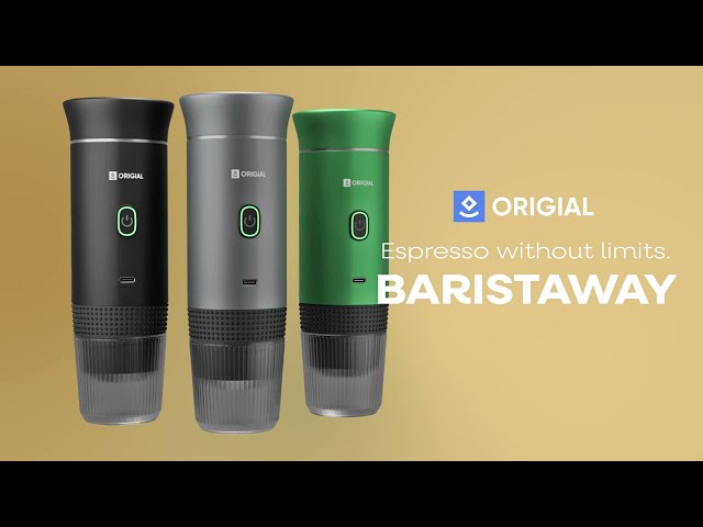Origial BARISTAWAY BLACK Cafetera Espresso portátil 3 en 1 Negra video