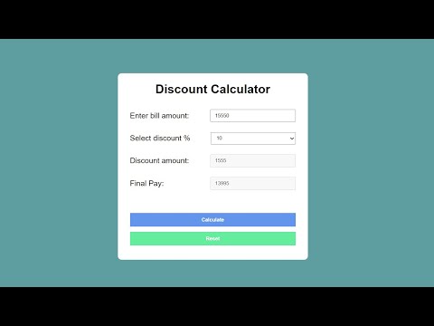 Discount Calculator In Javascript With Source Code Source Code Projects