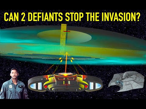 Independence Day Aliens Battle - Can 2 Defiants Win? - Star Trek Starship Battles