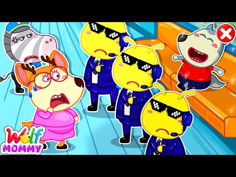 Don't Be Selfish on the Subway! 🚫 Little Wolf & The Angry Guards | Good Kids | Mommy Wolf Cartoon