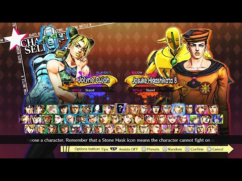 JoJo's Bizarre Adventure: All-Star Battle R Character Select Screen