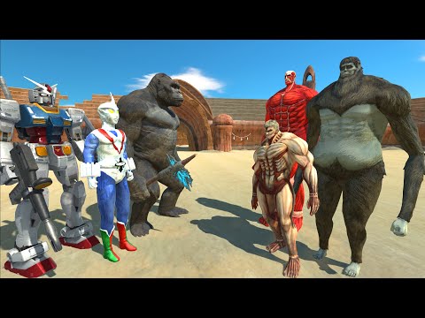 Titan VS King Kong + Gundam RX-78 + Zone Fighter | War On Arena - ARBS